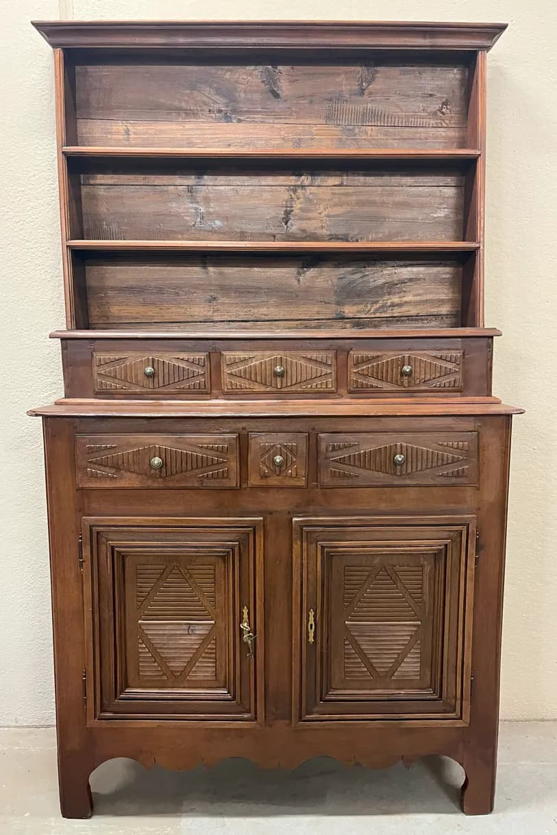 Credenza Piattaia epoca 700 in noce, Settecento