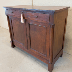 Credenza due ante epoca Impero in noce - Restaurata